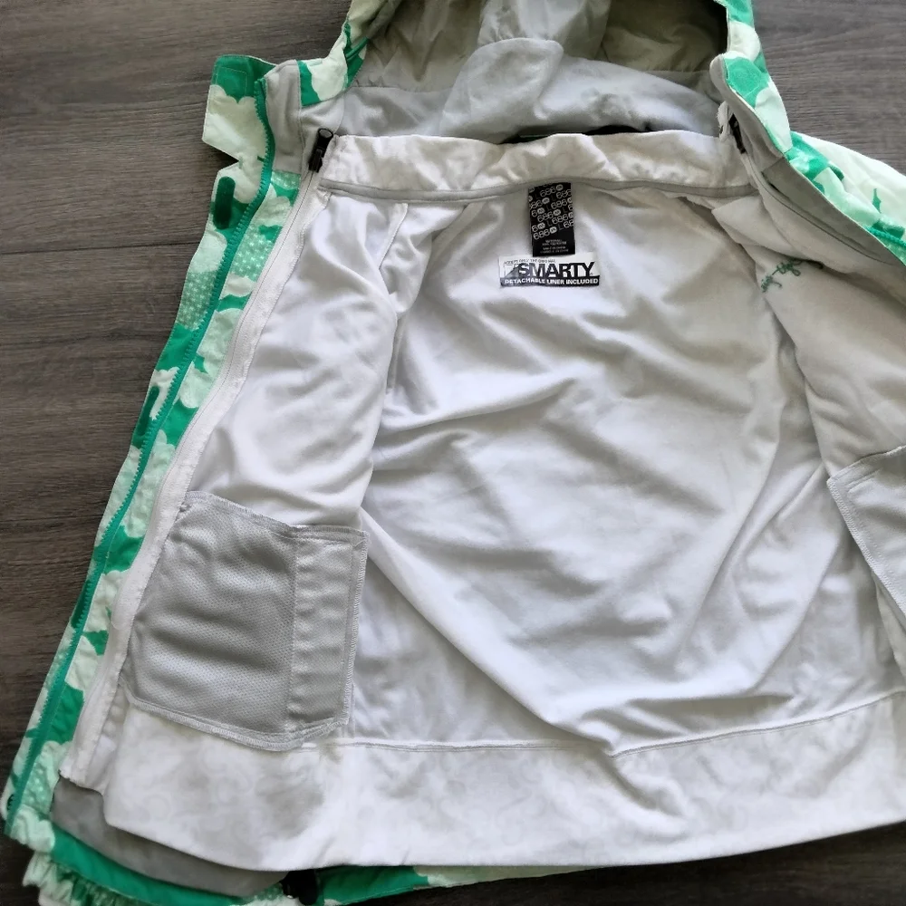 Smarty Yumiko Girl's Snow Snowboard Jacket Green & White Size L NWT